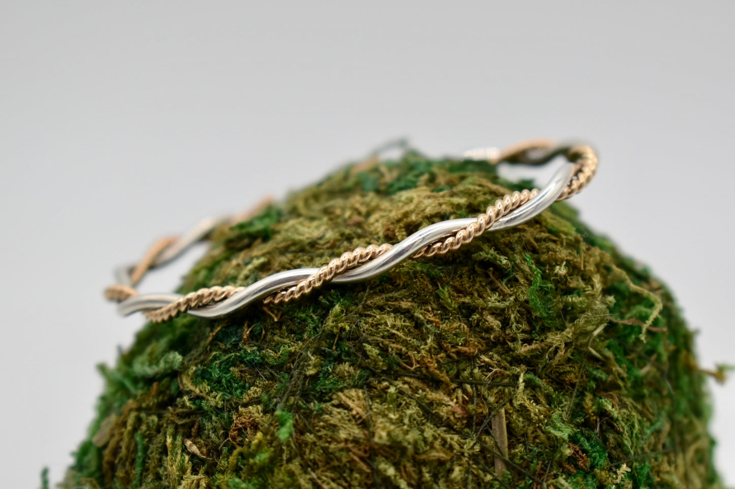 Silver & Textured Gold Twist