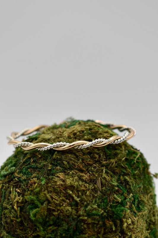 Gold & Textured Silver Twist